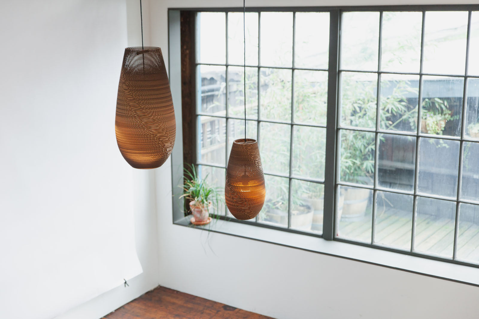 Natural brown recycled Sustainable Pendant Light by Scraplight