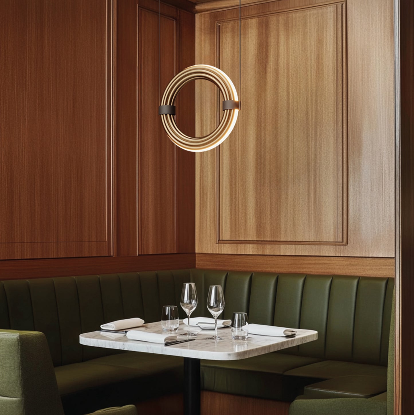 Ellis Pendant Lamp by Aromas del Campo with sleek modern design and warm ambient glow, ideal for stylish contemporary interiors.