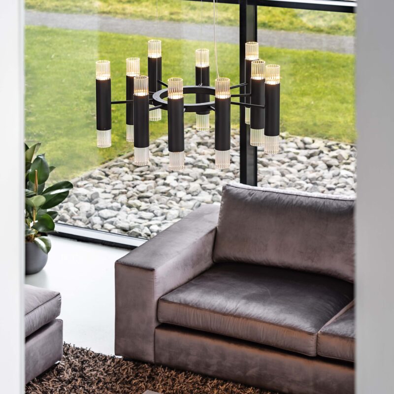 Embrace H10+10 and H16+16 suspension by Ilfari, modern European designer linear suspension lighting with sculptural luxury design