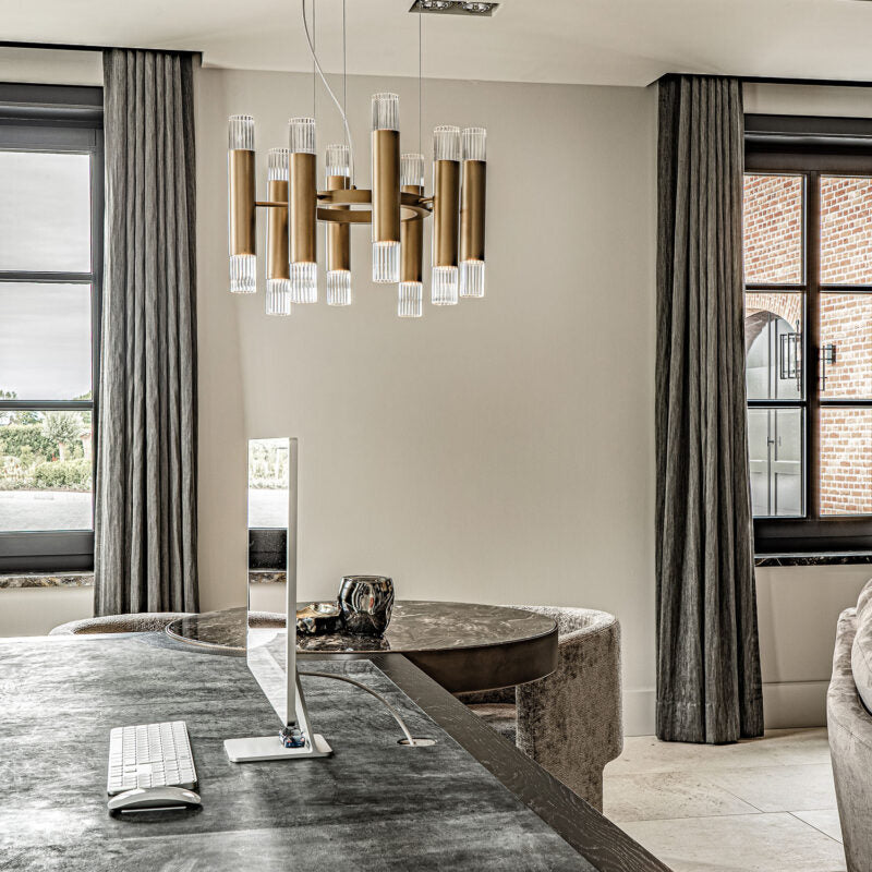 Embrace H10+10 and H16+16 suspension by Ilfari, modern European designer linear suspension lighting with sculptural luxury design