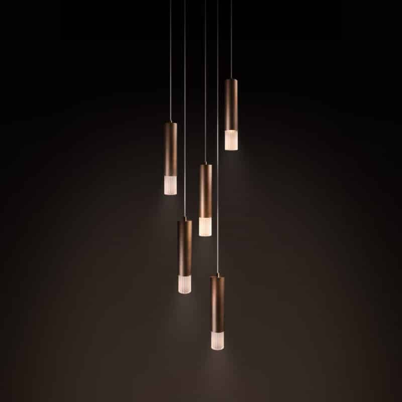 Embrace H5 and H8 pendants by Ilfari, modern European designer pendant lighting with sculptural luxury design for premium interiors
