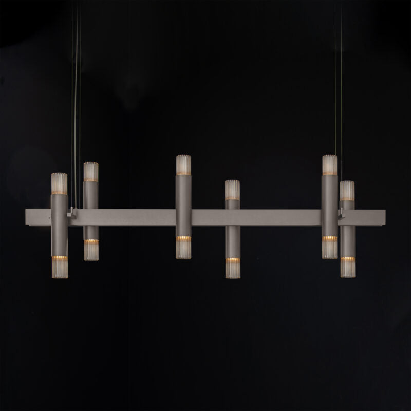 Embrace Linear H6+6 and H8+8 suspension by Ilfari, modern European designer linear lighting with sculptural luxury design for contemporary interiors