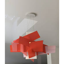 Red Large pendant Lamp, modern designer lamps, modern lamps for living room, lamp store online India, Acrylic suspension light for hotel lobby, Foyer, Bar, Dance Floor, Theatre lights