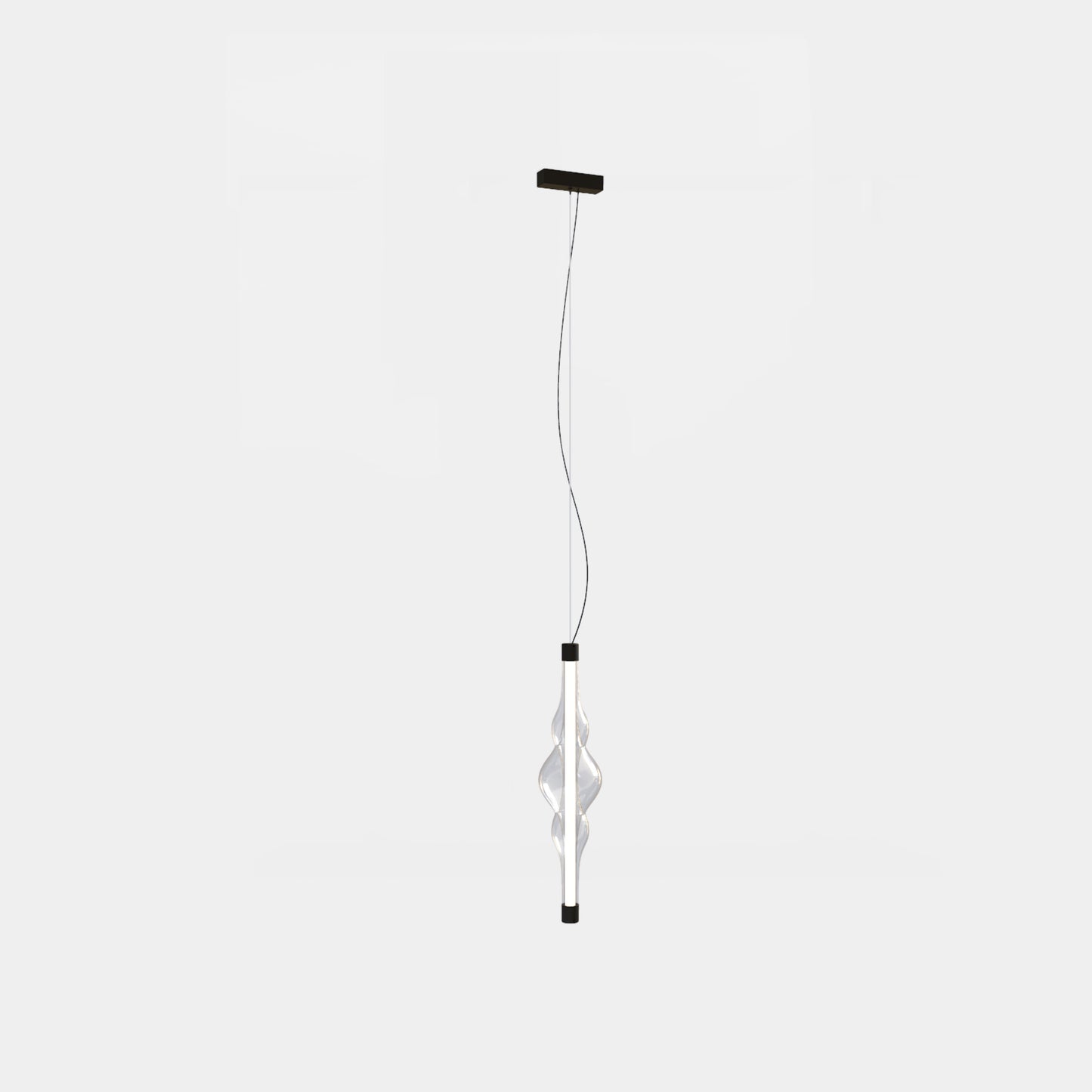 Contemporary Frequency vertical pendant lamp crafted with artisan glasswork by Cangini & Tucci