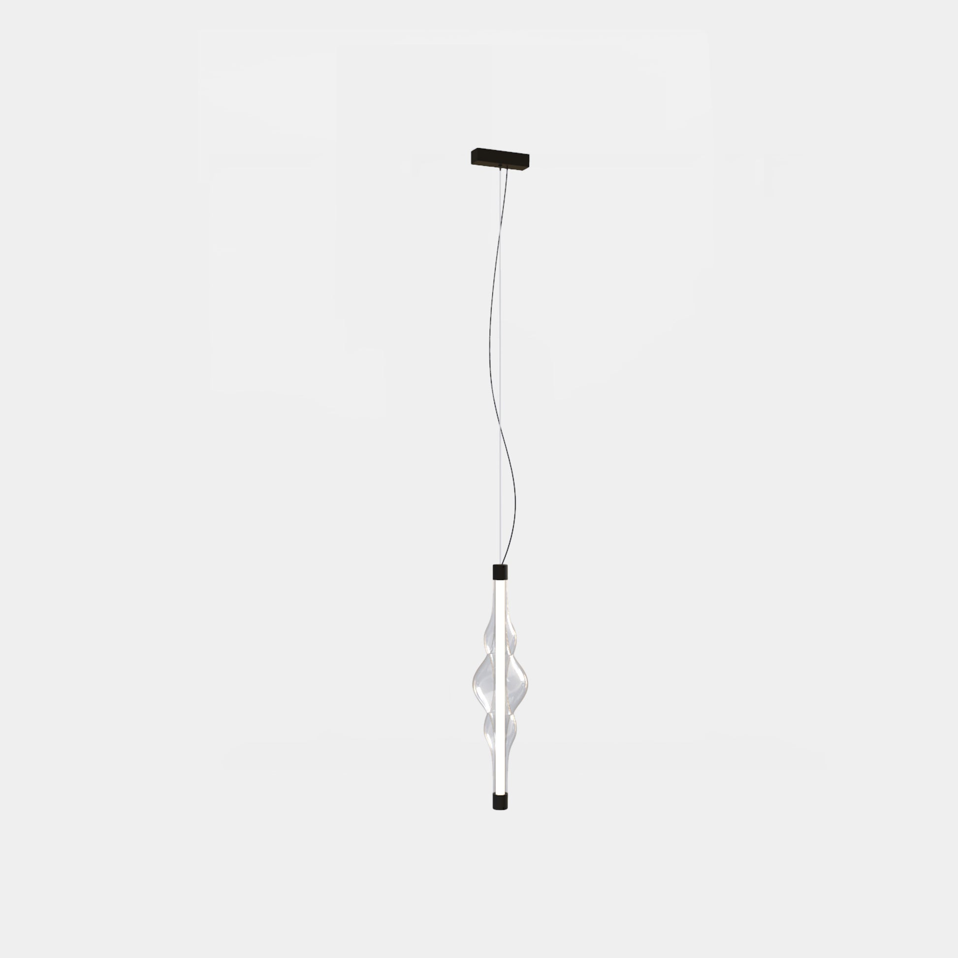 Contemporary Frequency vertical pendant lamp crafted with artisan glasswork by Cangini & Tucci