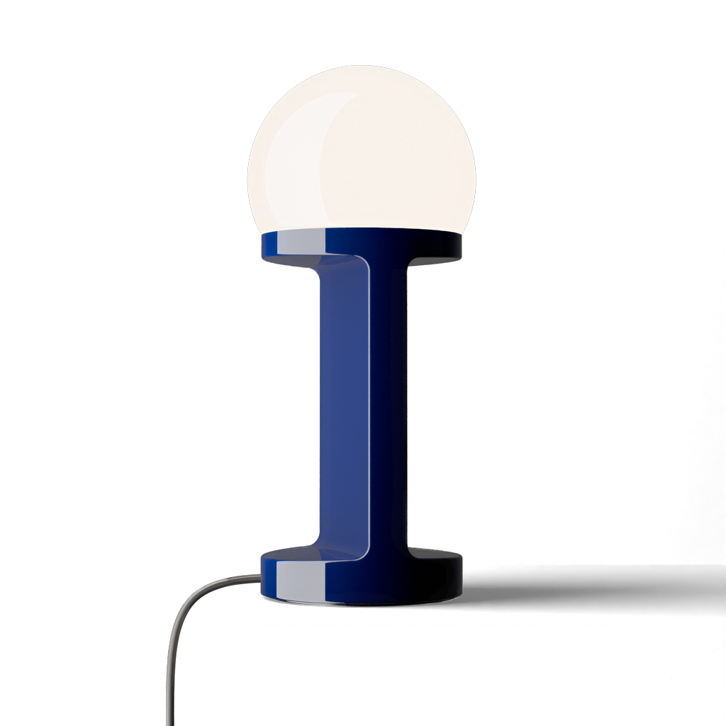 Habea C2780 Blue Table Lamp by Ferroluce with handcrafted ceramic design, Italian table lighting for modern interiors.