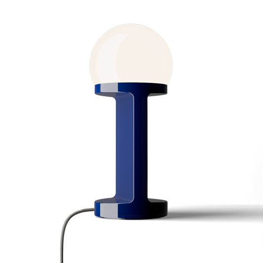 Habea C2780 Blue Table Lamp by Ferroluce with handcrafted ceramic design, Italian table lighting for modern interiors.