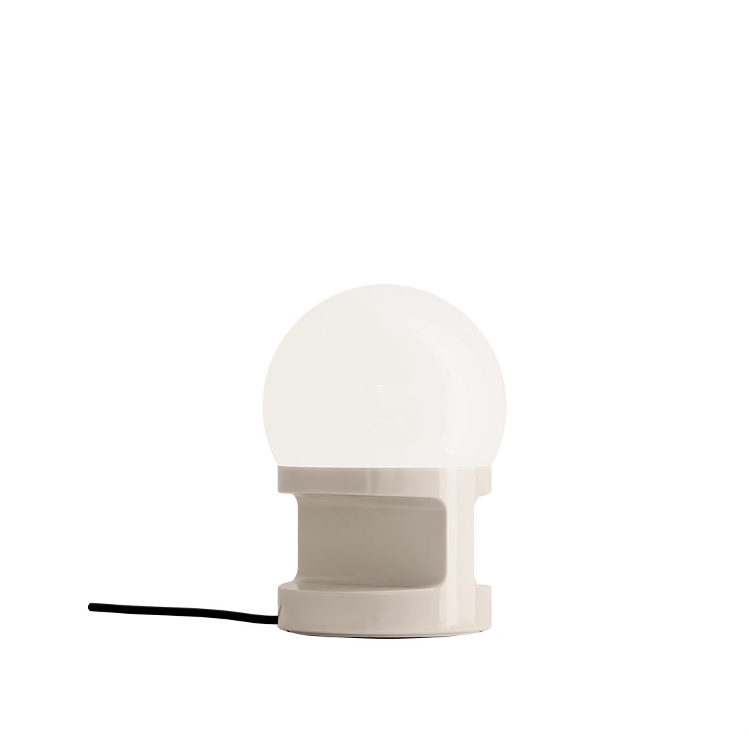 Habea C2783 White Table Lamp by Ferroluce with handcrafted ceramic design, Italian table lighting for modern interiors.
