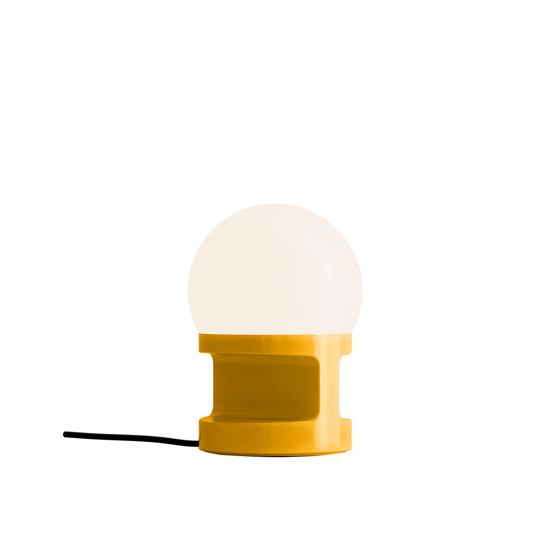 Habea C2783 Yellow Table Lamp by Ferroluce with handcrafted ceramic design, Italian table lighting for modern interiors.