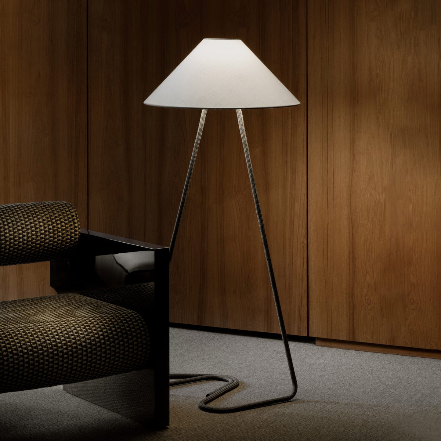 Hat floor lamp by Contardi, modern designer floor light, elegant ambient lighting for luxury interiors