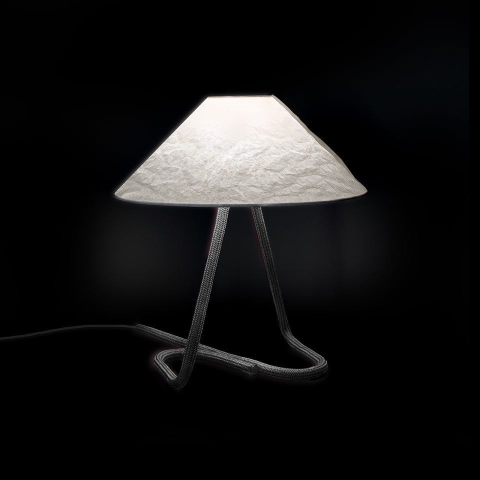 Hat table lamp by Contardi, modern designer table light with elegant fabric shade, perfect for luxury interiors and ambient decorative lighting