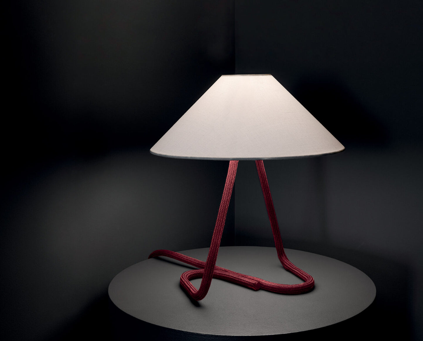 Hat table lamp by Contardi, modern designer table light with elegant fabric shade, perfect for luxury interiors and ambient decorative lighting
