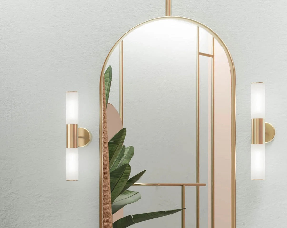 Wall Sconce Brass glass, interior lights for home, modern wall lights, minimalist wall sconces, simple sleek wall sconce, slim wall Sconce minimalistic design wall lamps, modern lights fixture in brass, brass lighting brand from Italy