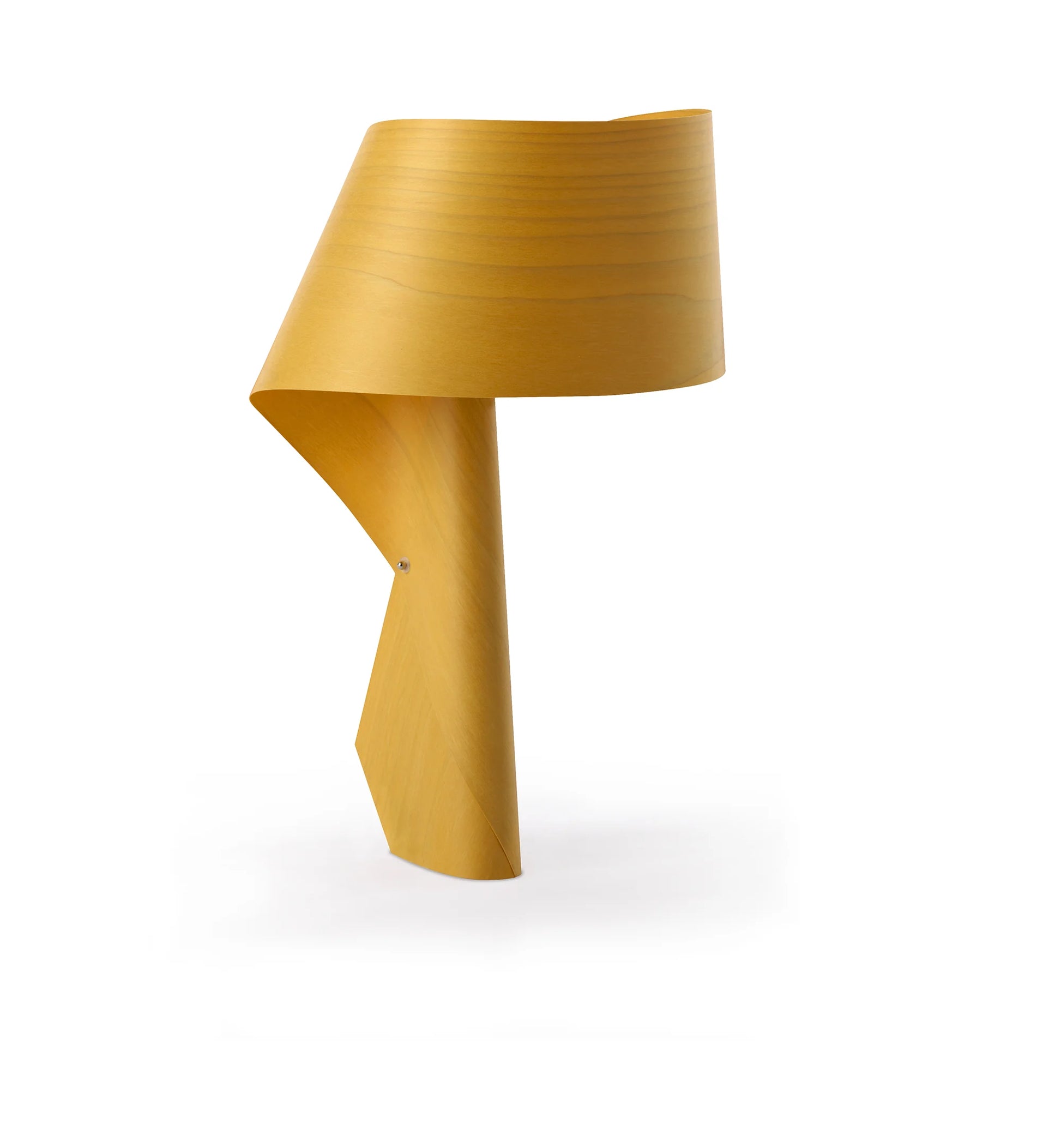 yellow natural wood veneer table lamp. best table light. sustainable table lamp design