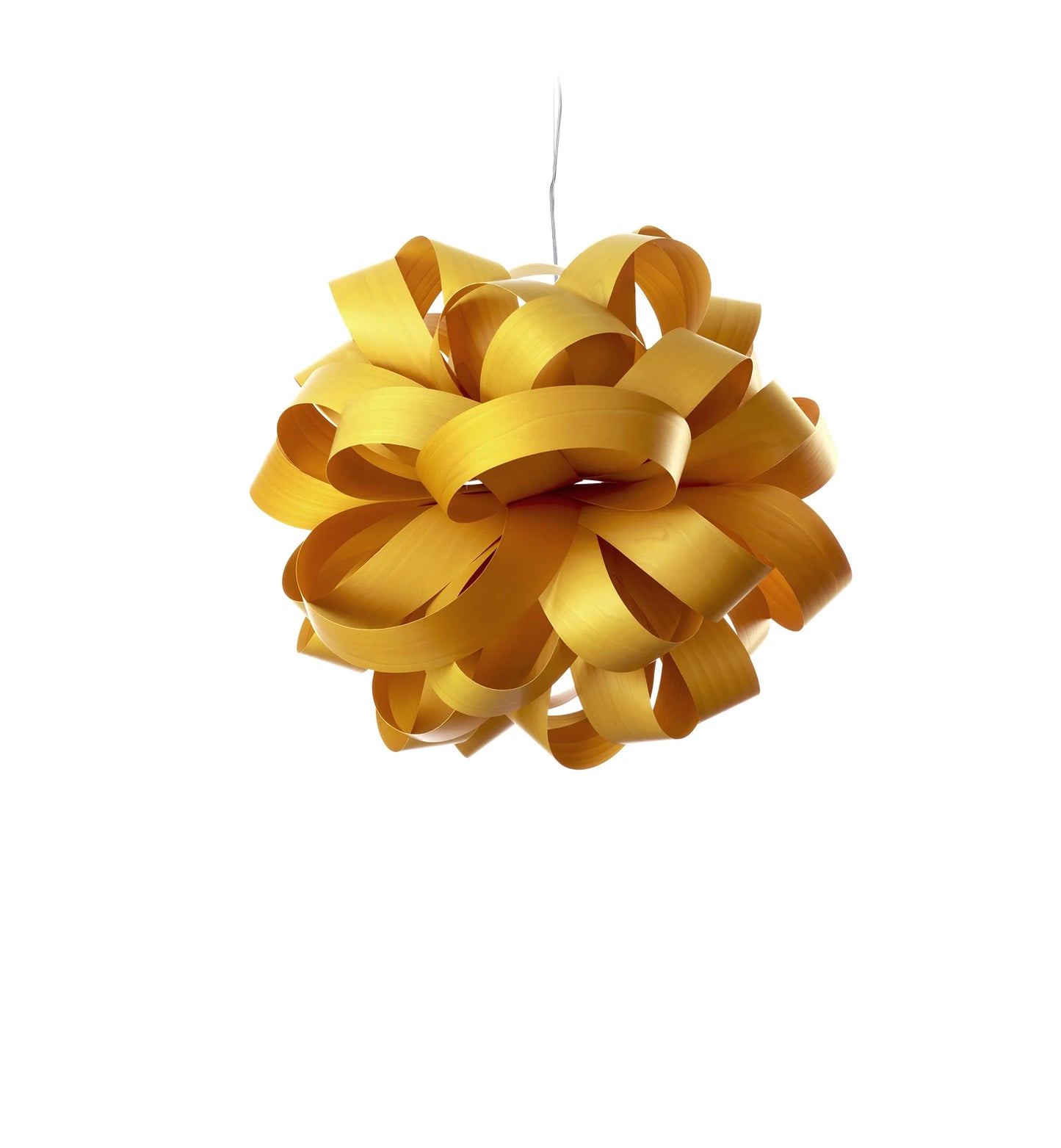 Large suspended light yellow wood