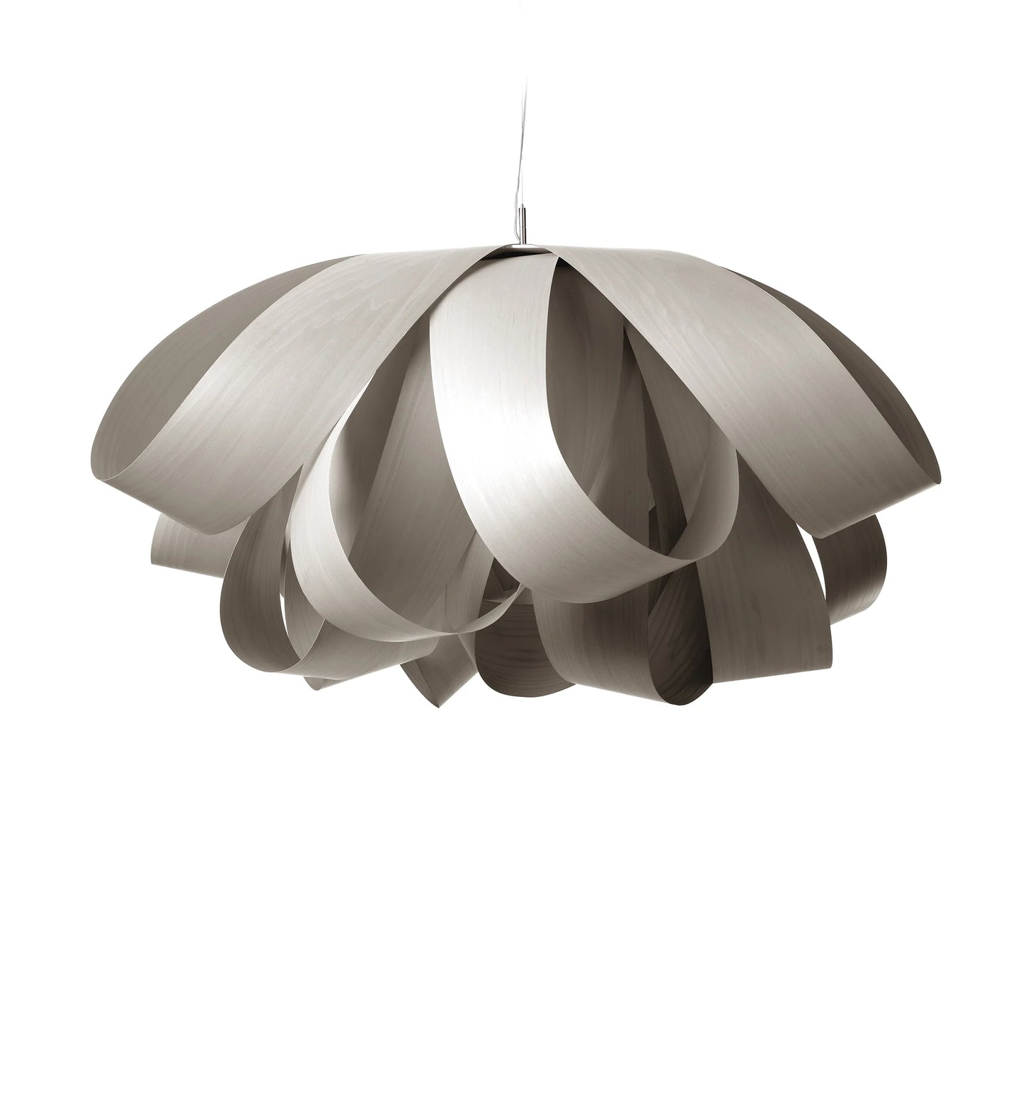 large suspension lamp in wood grey