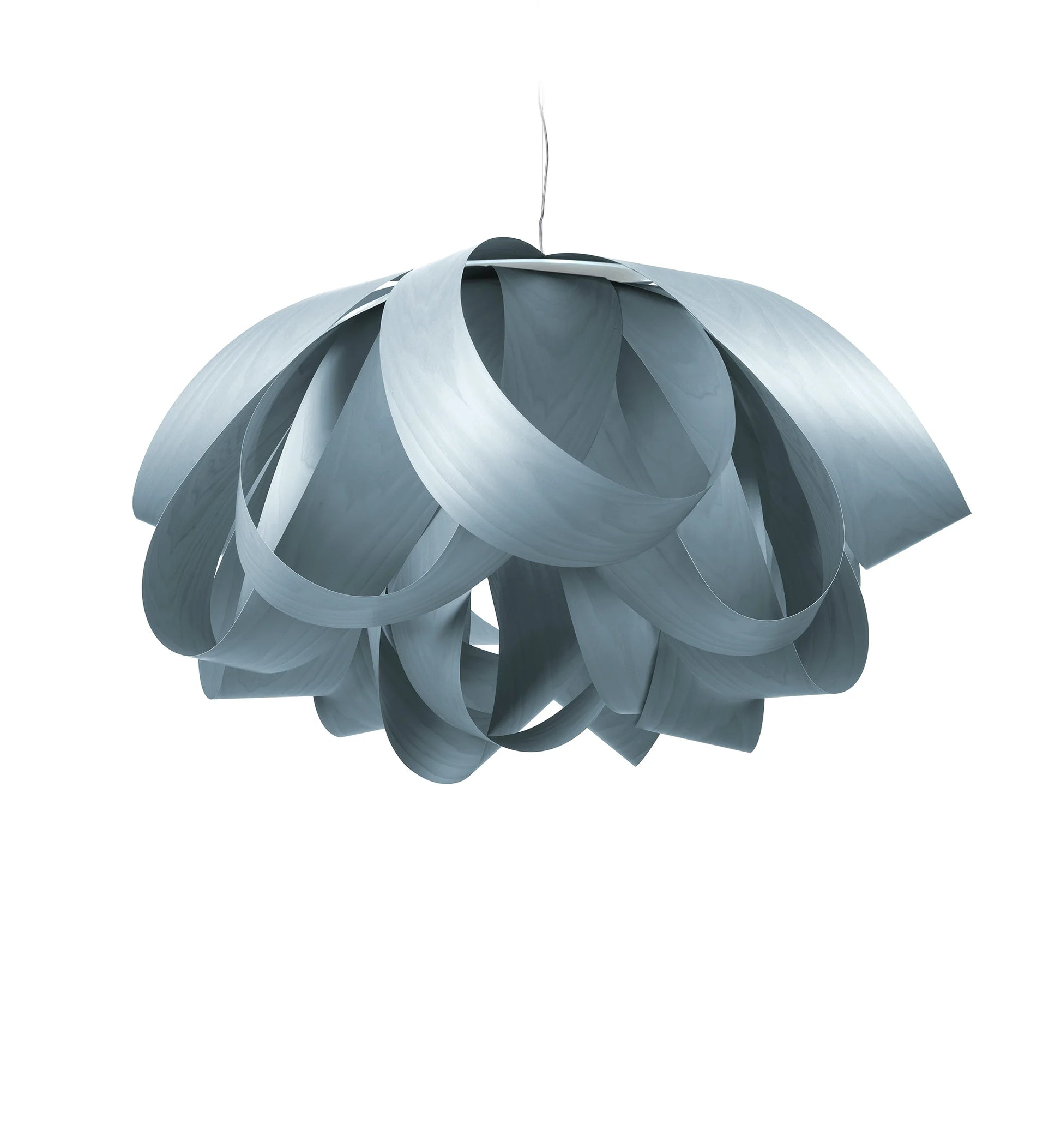 large suspension lamp in wood blue