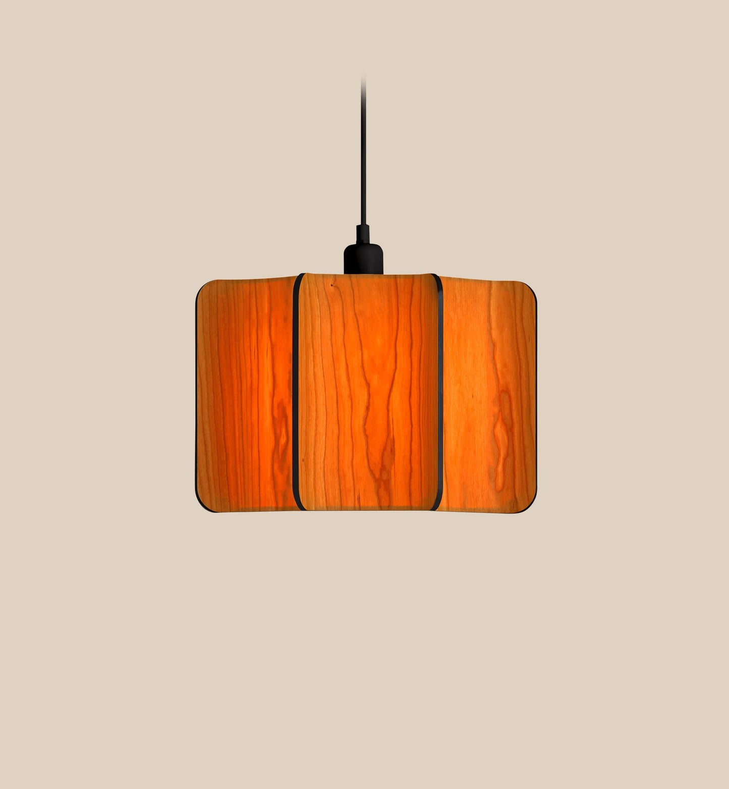 Wood large suspension lamp. Wood Suspended light. suspension lighting For Industrial Interiors