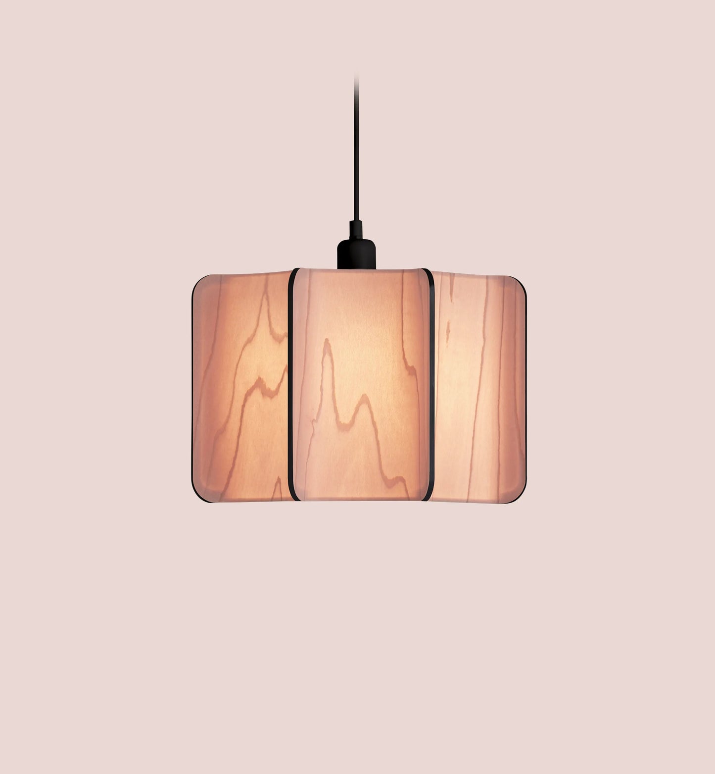 Wood large suspension lamp. Pink Wood Suspended light. suspension lighting For Bohemian Interiors