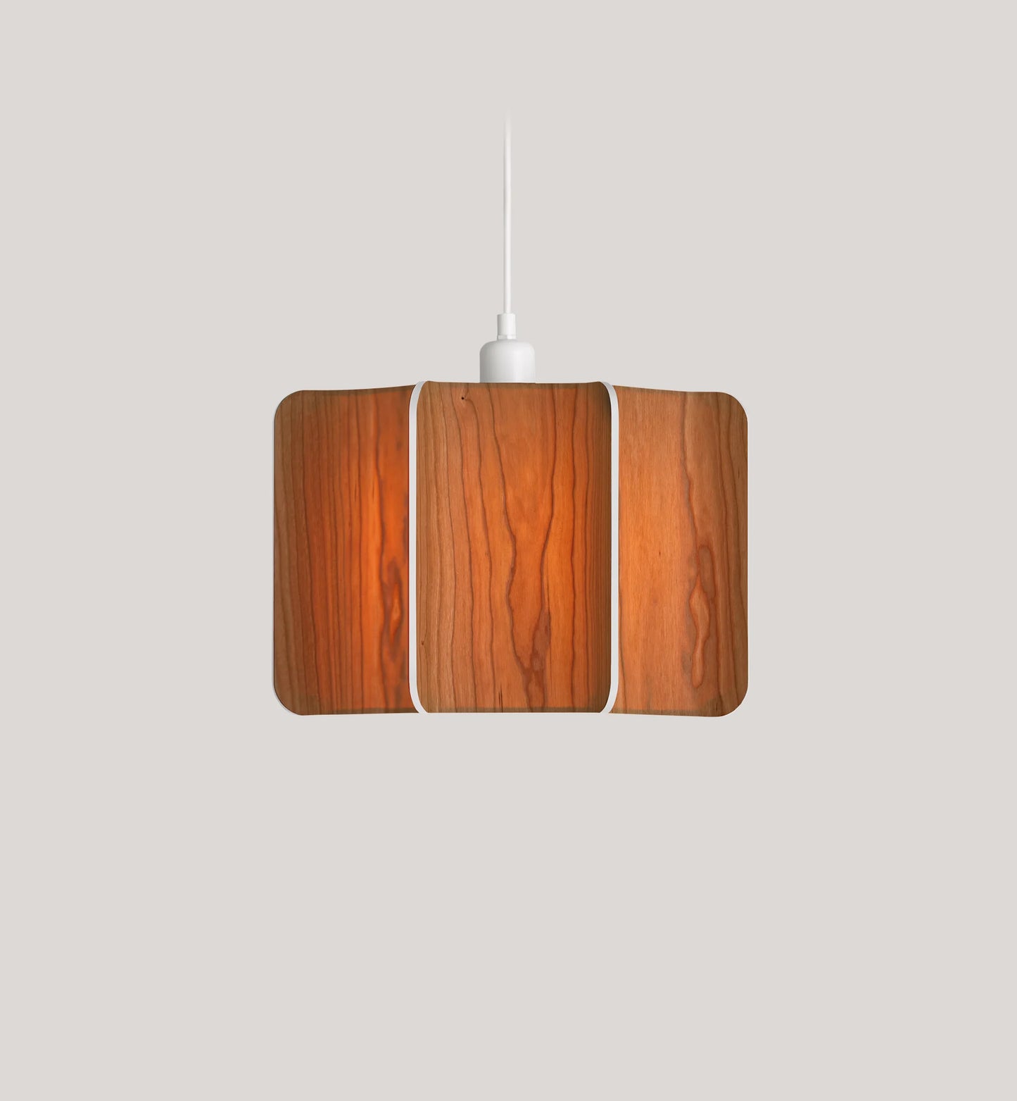 Wood large suspension lamp. Cherry Wood Suspended light. suspension lighting For Contemporary