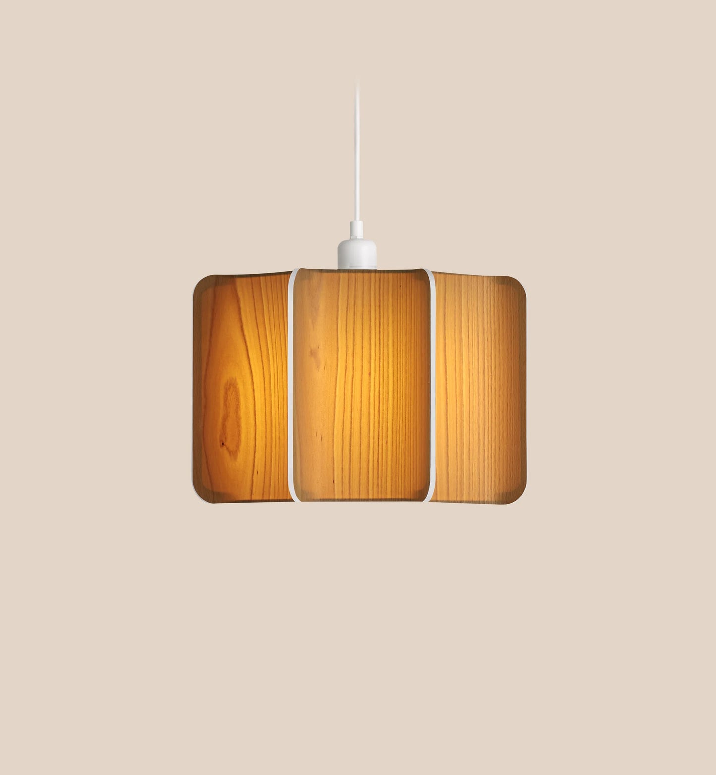 Wood large suspension lamp. Beech Wood Suspended light. suspension lighting For Contemporary