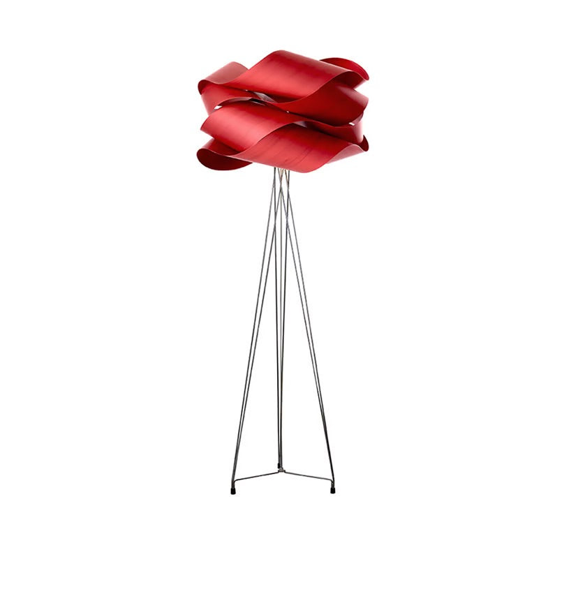 red veneer floor lamp, wooden chandelier floor lamp