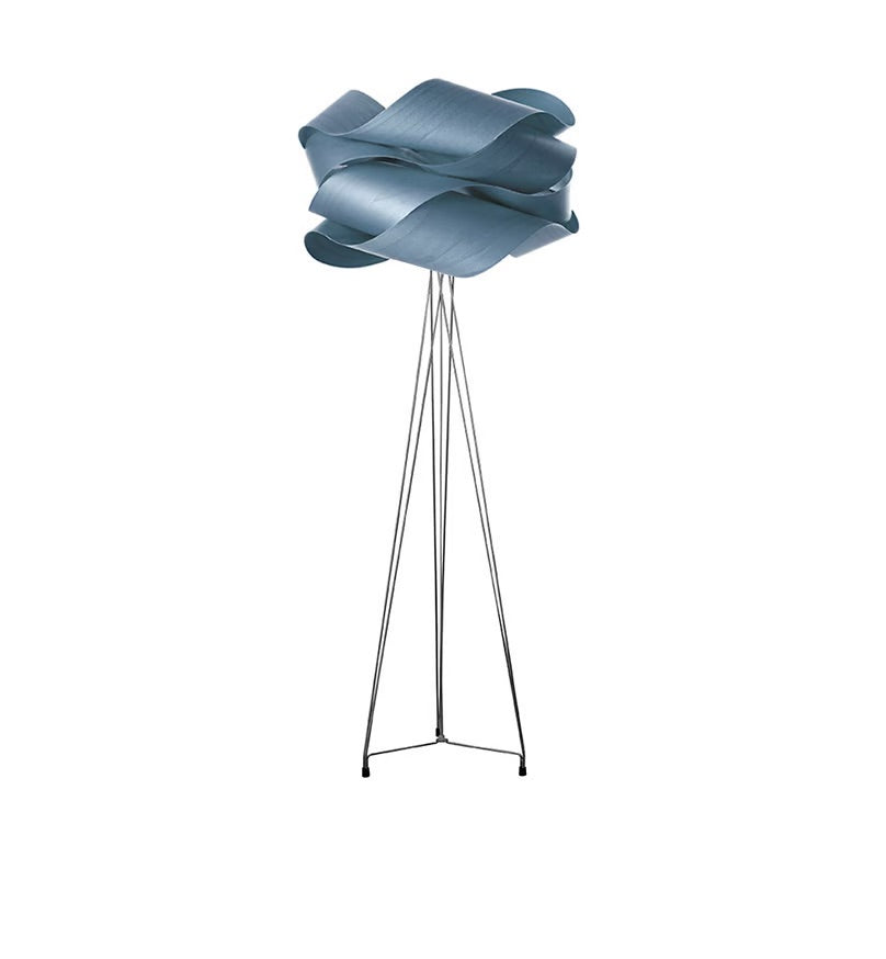 blue floor lamp, wooden chandelier floor lamp