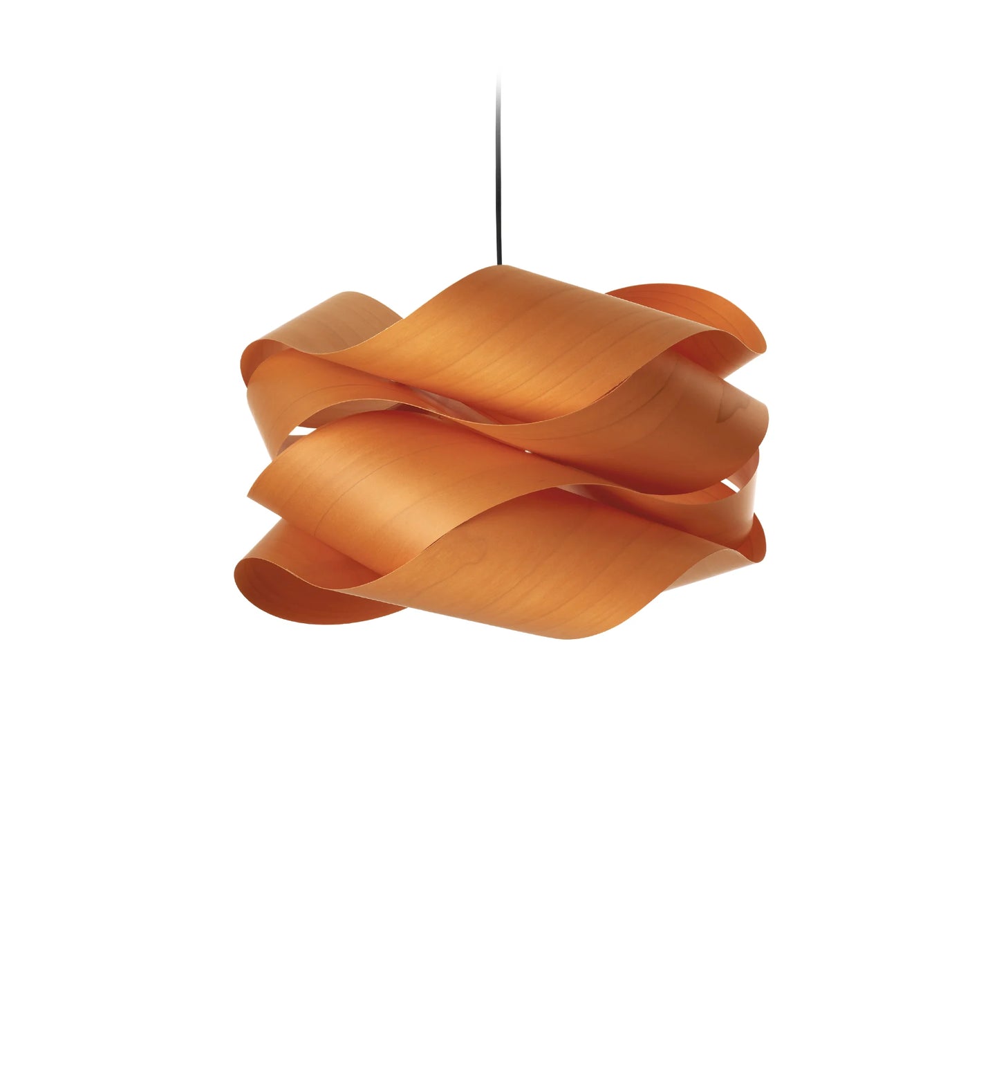Orange suspension lamp. tinted veneer suspension light