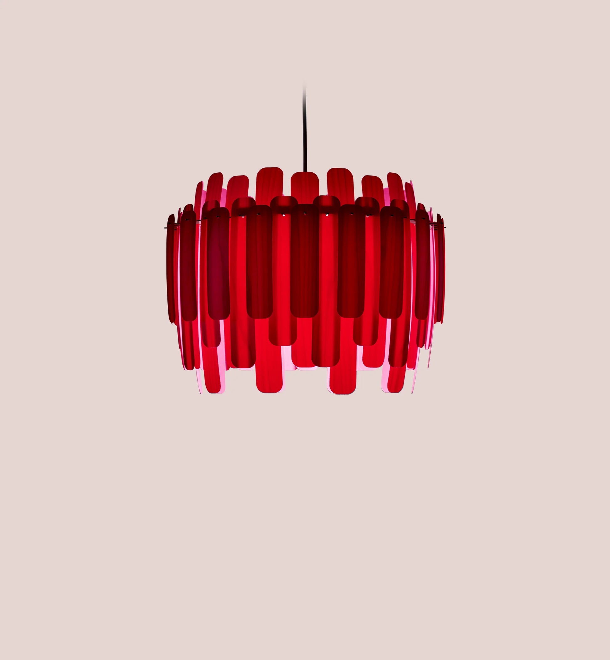 red Wood Boho contemporary ceiling suspension lights. luxury lighting. walk-in-wardrobe Suspended lamp