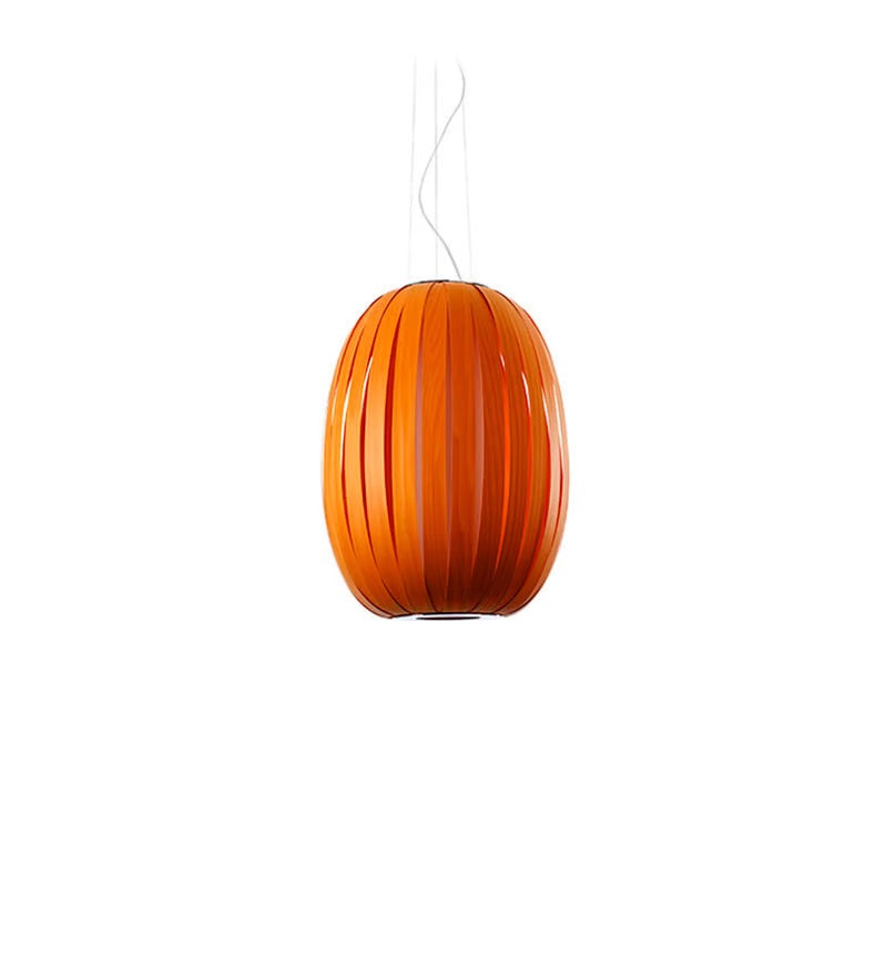 wooden orange suspended light. Best lighting. large pendant. ceiling light brands.