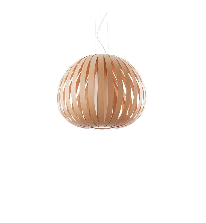 natural wood large pendant. wooden suspended light. wood chandelier lamp.