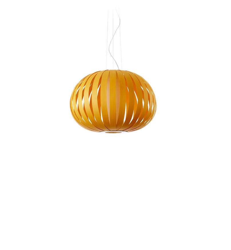 natural wood yellow large pendant. wooden suspended light. wood chandelier lamp.