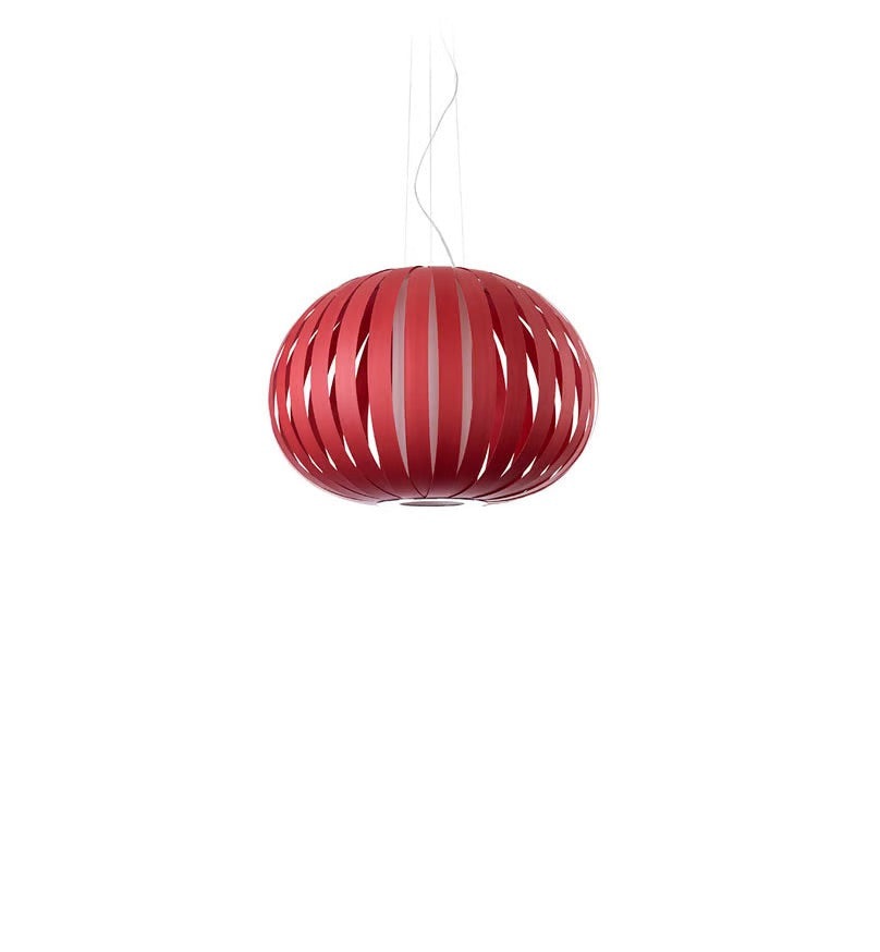 natural wood red large pendant. wooden suspended light. wood chandelier lamp.