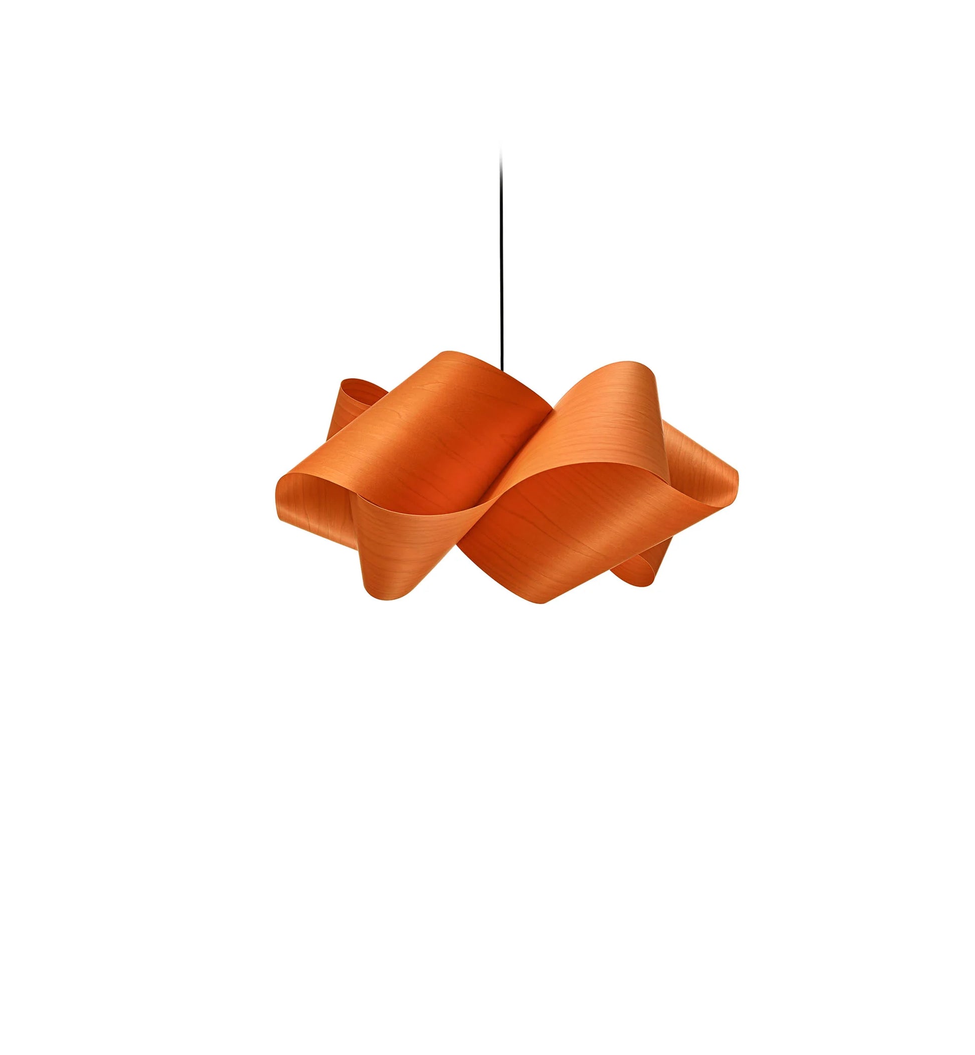 Natural Wood orange Veneer pendant lamp, grand light, hanging lighting design, Large pendant, Sustainable light, Dining table Lights