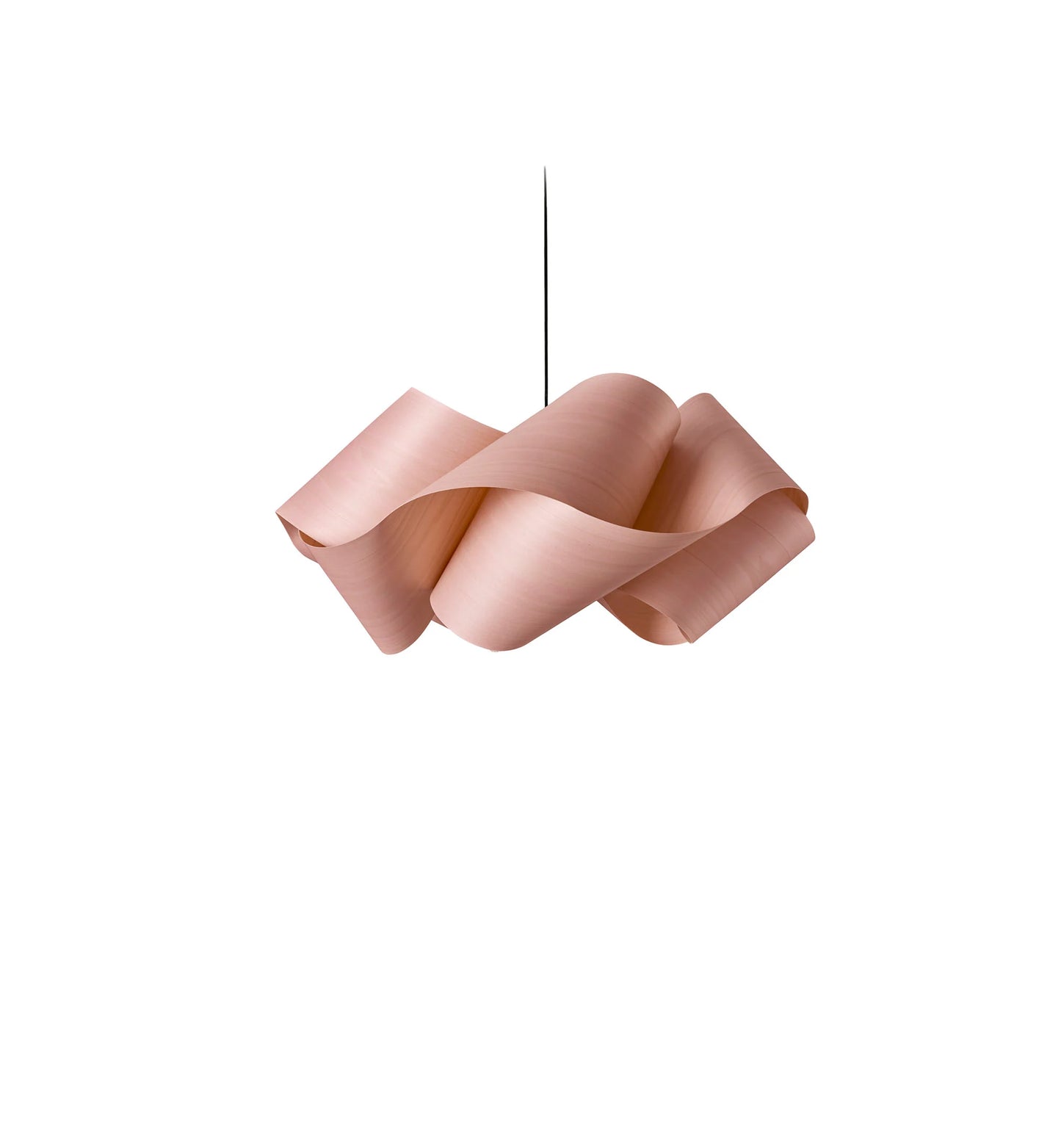 Natural Wood pink Veneer pendant lamp, grand light, hanging lighting design, Large pendant, Sustainable light