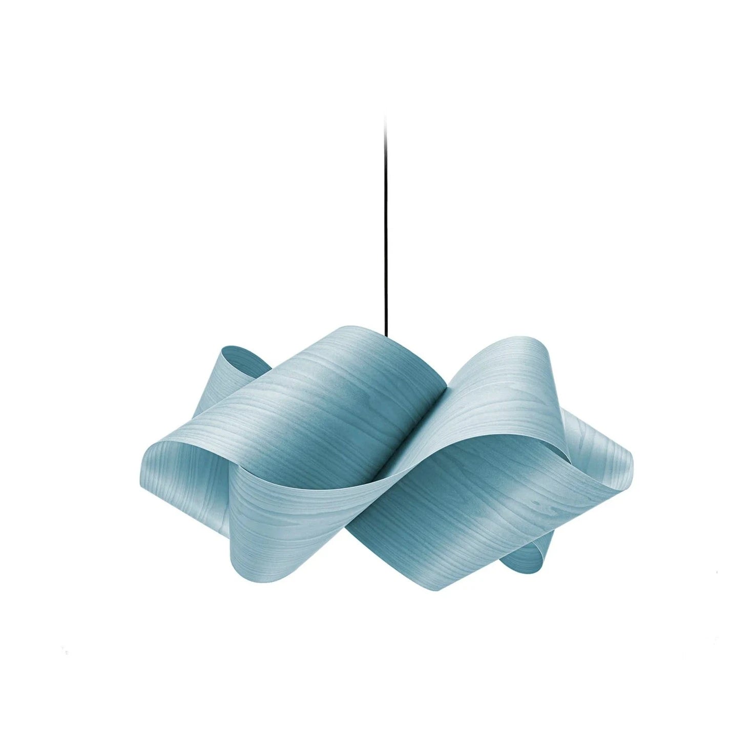 Natural Blue Wood Veneer large pendant lamp, grand light, hanging lighting design, Large pendant, Sustainable light