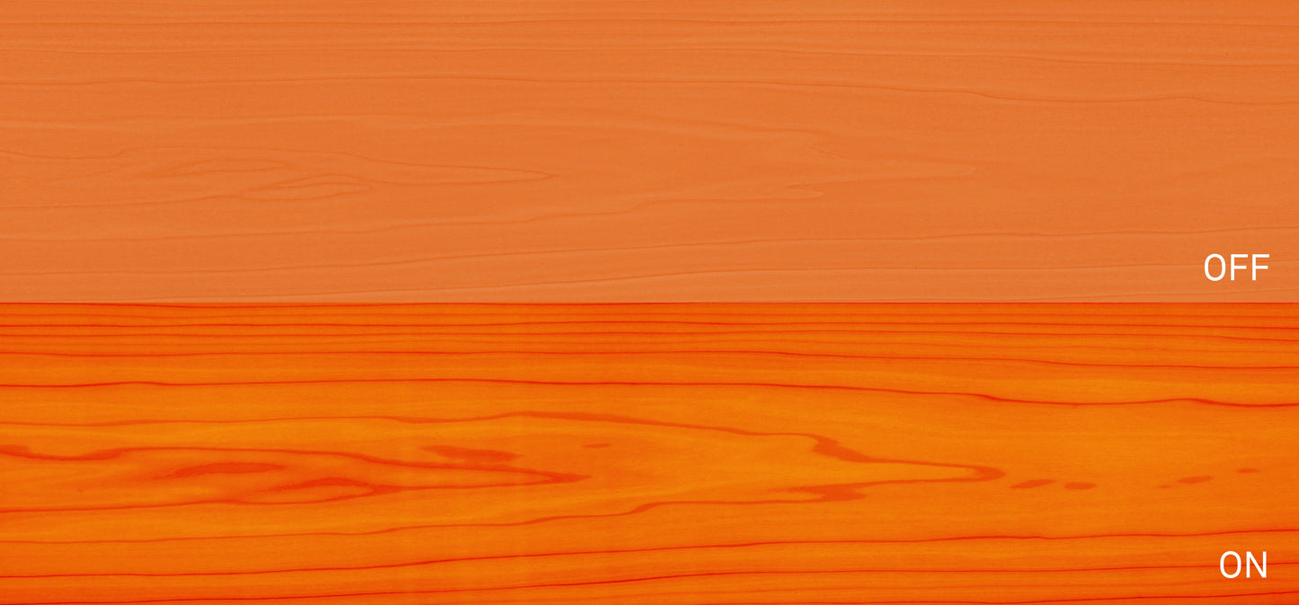 tinted orange wood veneer lamp