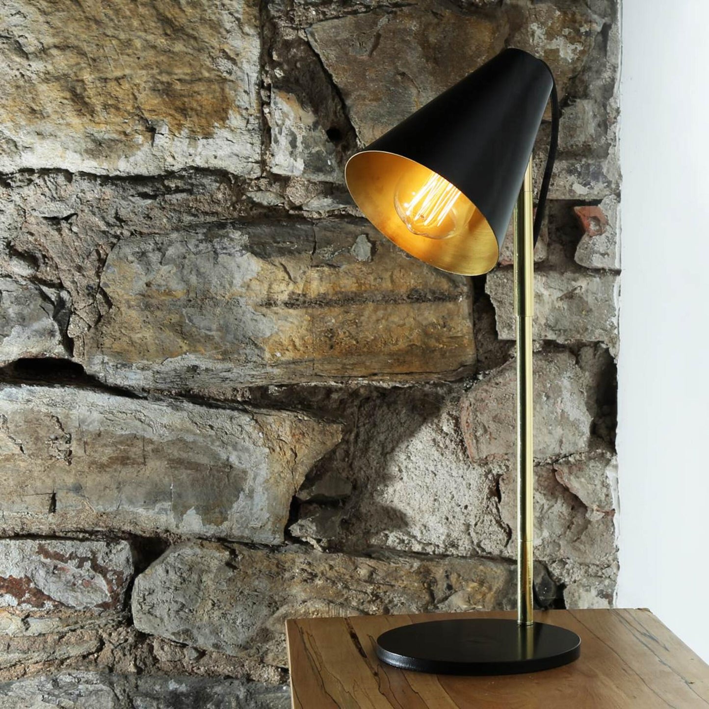 Lusaka Table Lamp with Cone Shade by Mullan Lighting – modern table lamp featuring a refined cone shade and elegant silhouette.