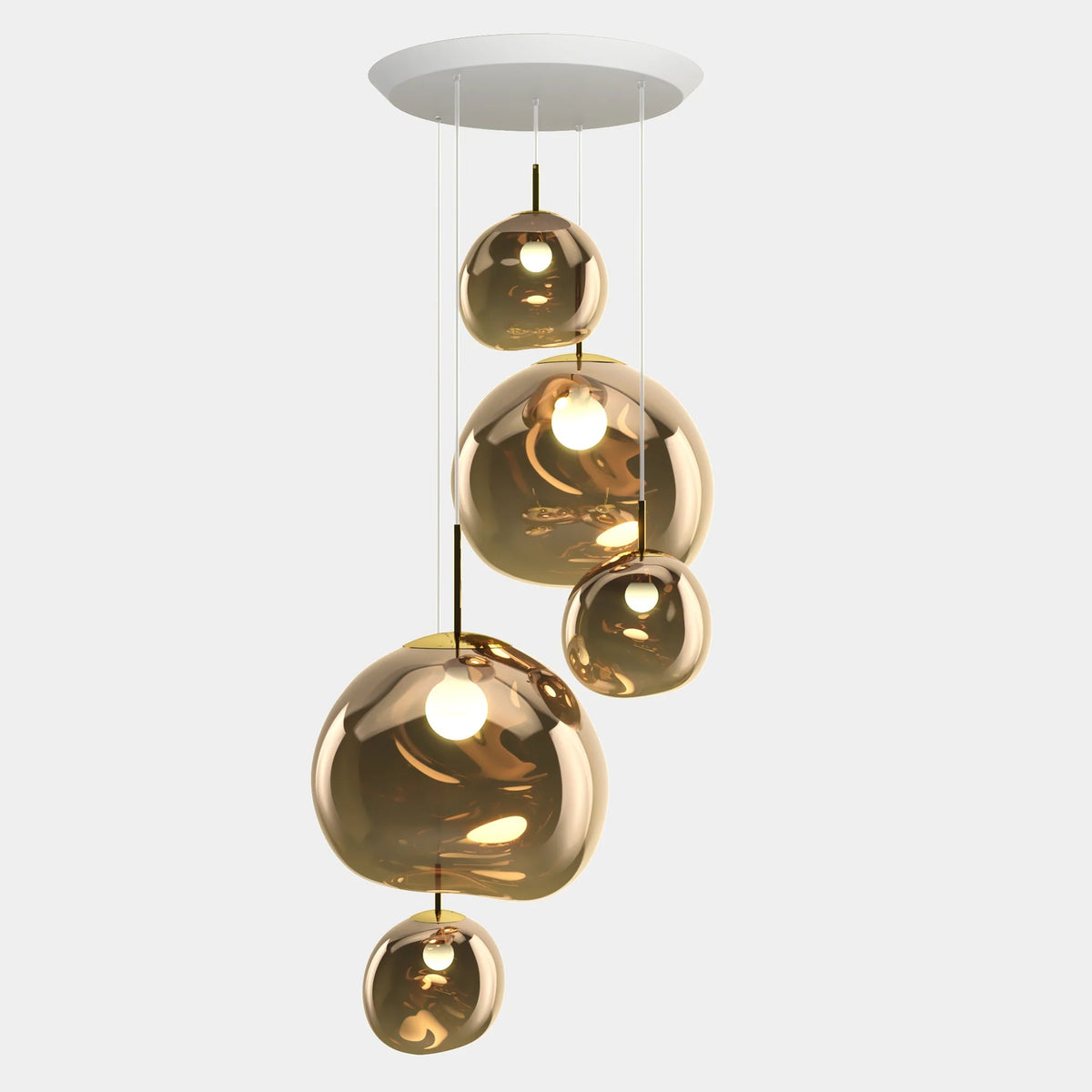 Melt Large Round Pendant System by Tom Dixon, designer pendant light with sculptural form for luxury interiors ✨