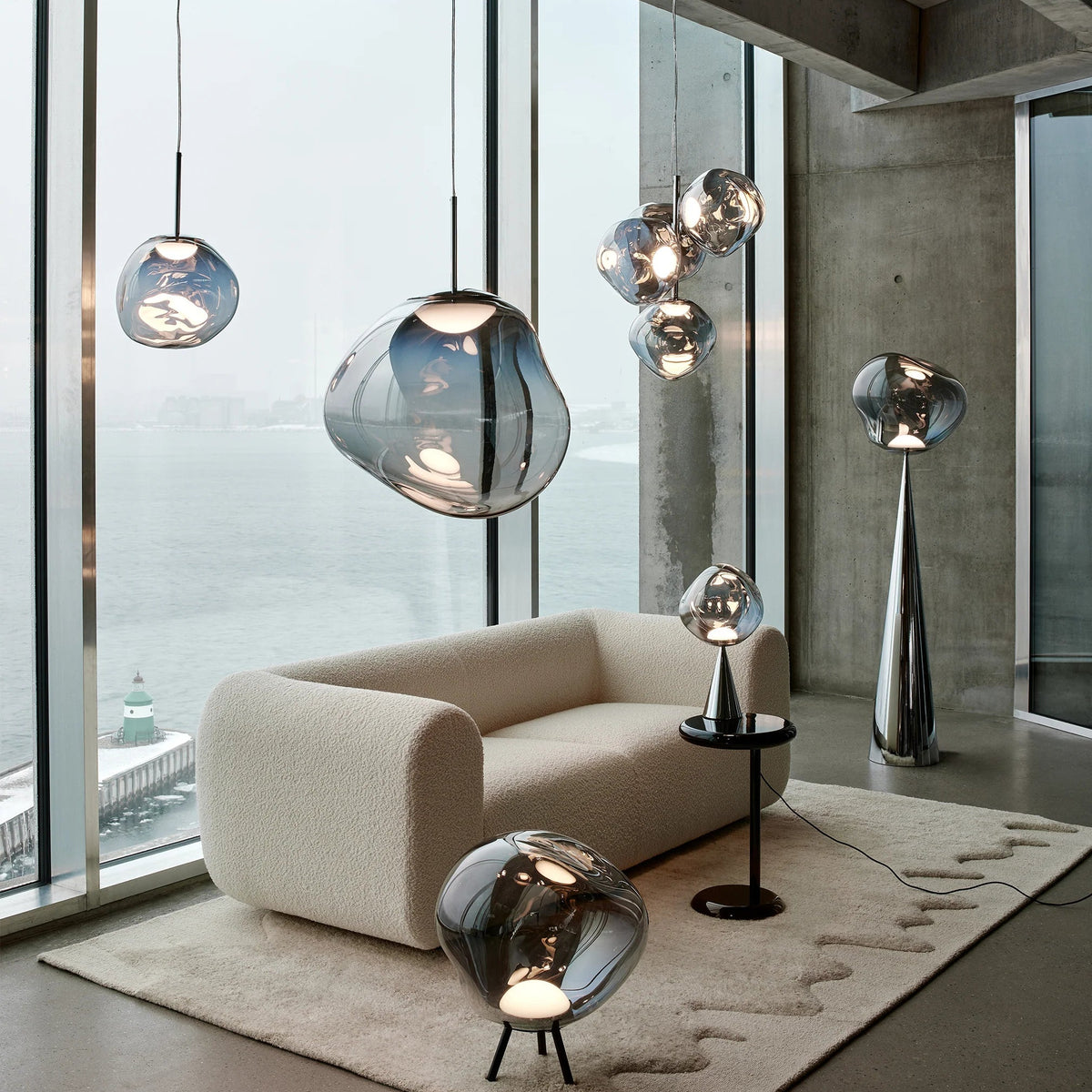 Melt Mini Chandelier by Tom Dixon, designer chandelier with sculptural organic forms for luxury interiors ✨