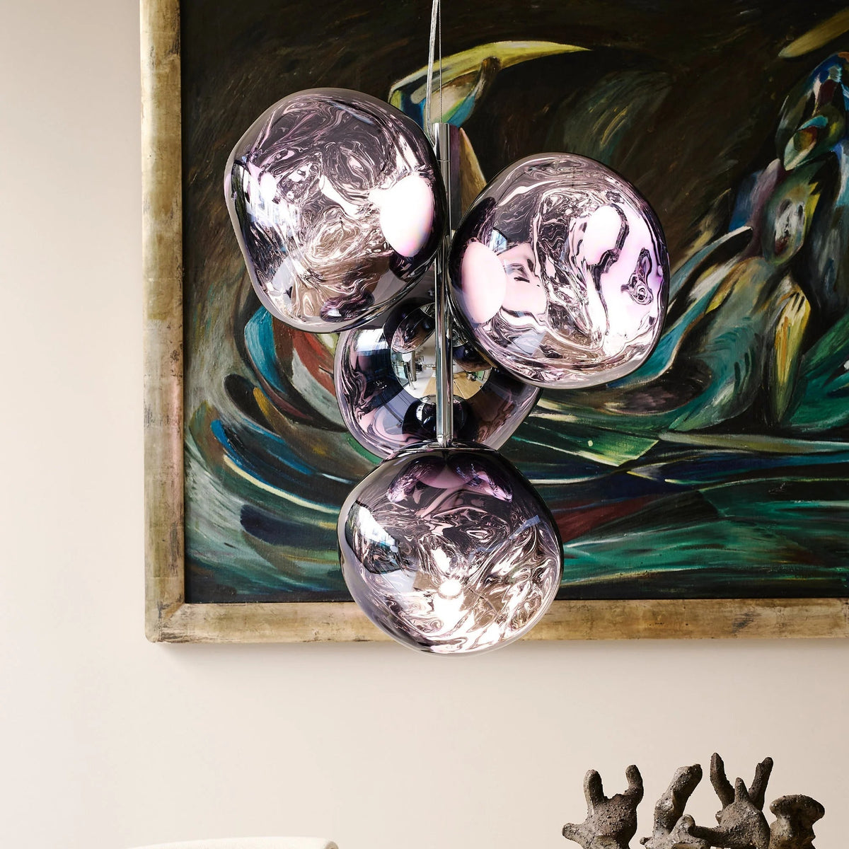 Melt Mini Chandelier by Tom Dixon, designer chandelier with sculptural organic forms for luxury interiors ✨