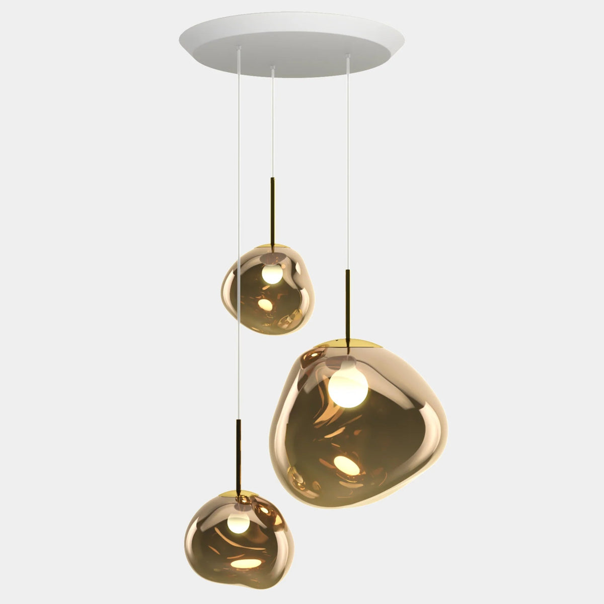 Melt Trio-Round Pendant System by Tom Dixon, designer pendant light with sculptural forms for luxury interiors ✨