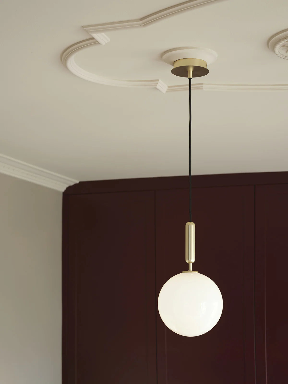 Nuura light, Miira pendant, large pendant lamp, living room pendant, sleek lamp, beautiful lamp, brass pendant with opal glass