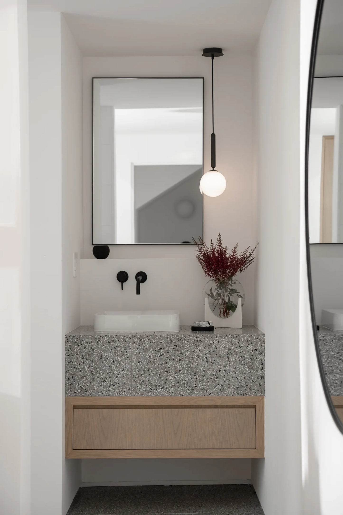 Nuura Miira 1 Pendant Light with rock grey body and opal glass shade, perfect for elegant, modern lighting. Shop now at My Design Angel.