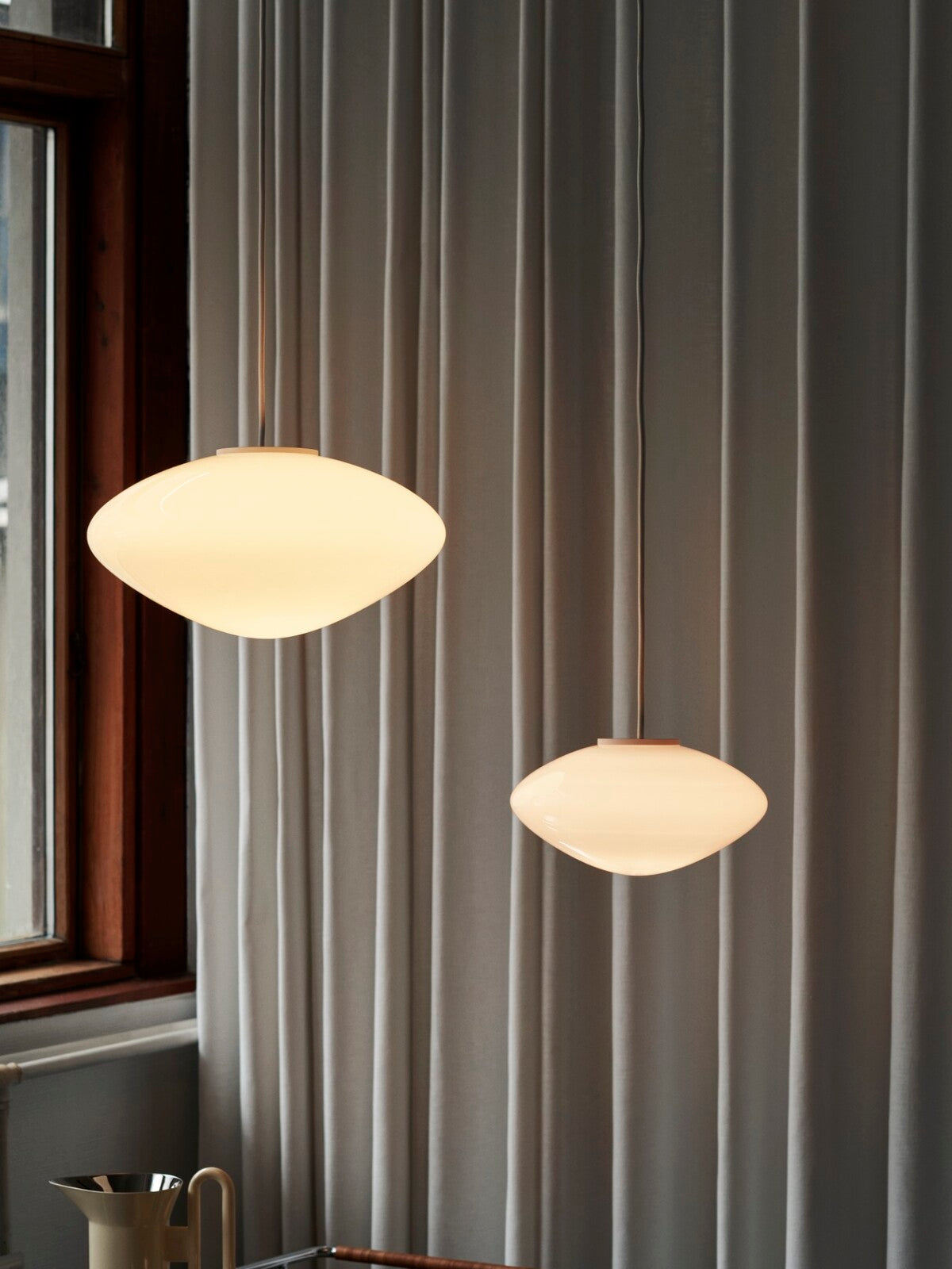 Mist AP15 Pendant by &Tradition – elegant frosted glass pendant light with sculptural design, perfect for soft ambient lighting in modern spaces.







