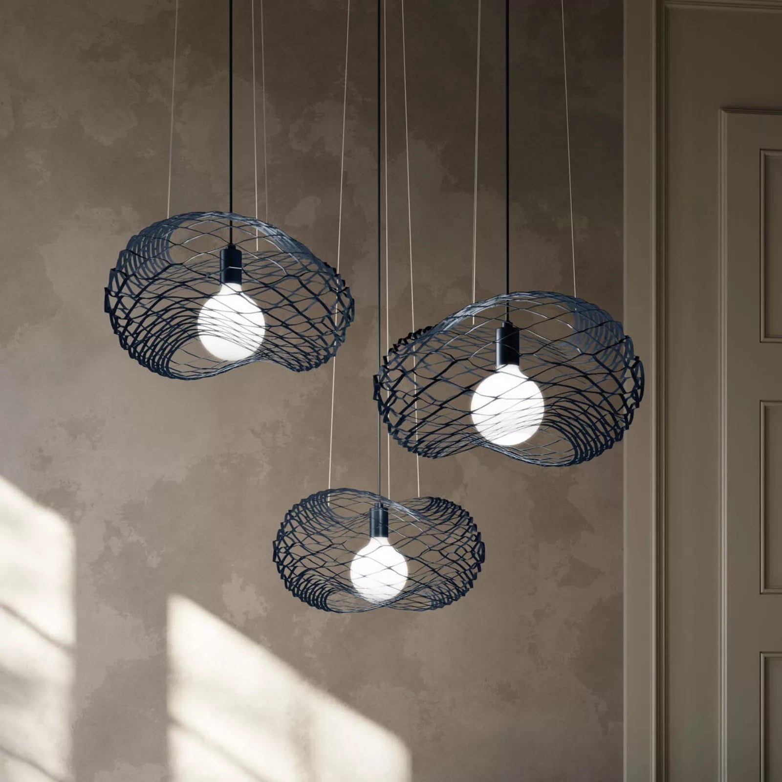 Net Suspension Lamp by Zava Luce, Italian designer suspension light with geometric open-frame design for luxury contemporary interiors ✨