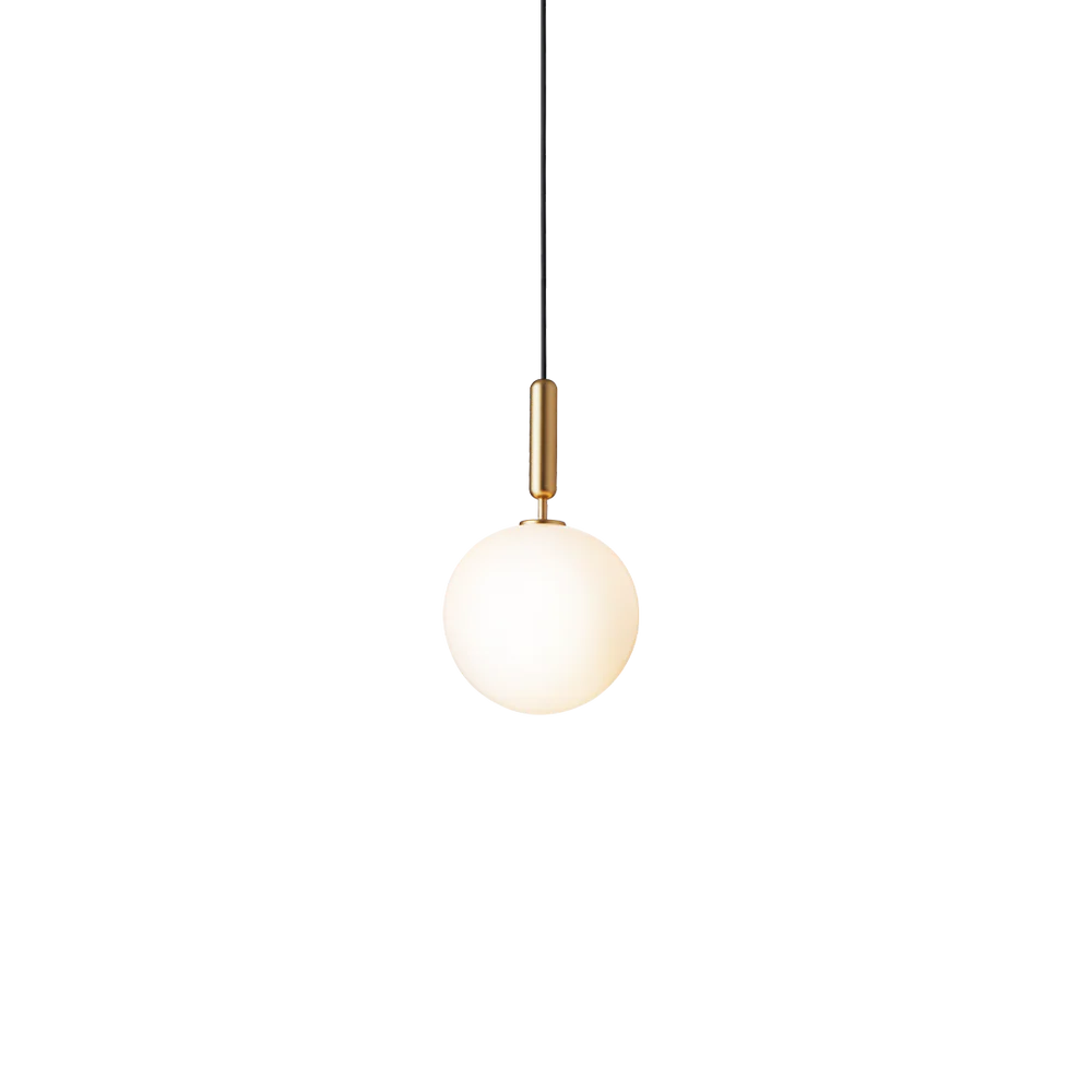 Nuura light, Miira pendant, large pendant lamp, living room pendant, sleek lamp, beautiful lamp, brass pendant with opal glass