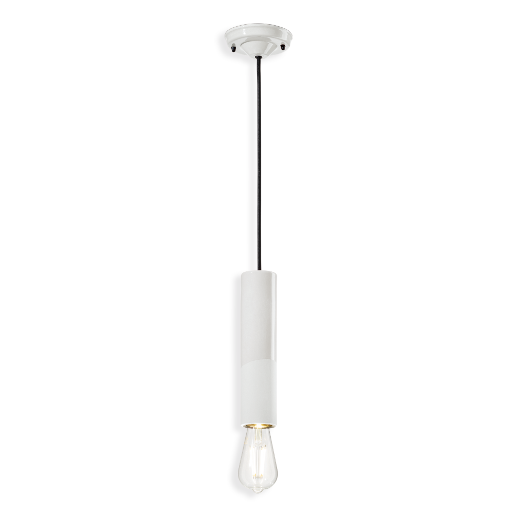 PI Pendant Lamp C2500 White by Ferroluce with handcrafted ceramic design, Italian pendant lighting for modern interiors.