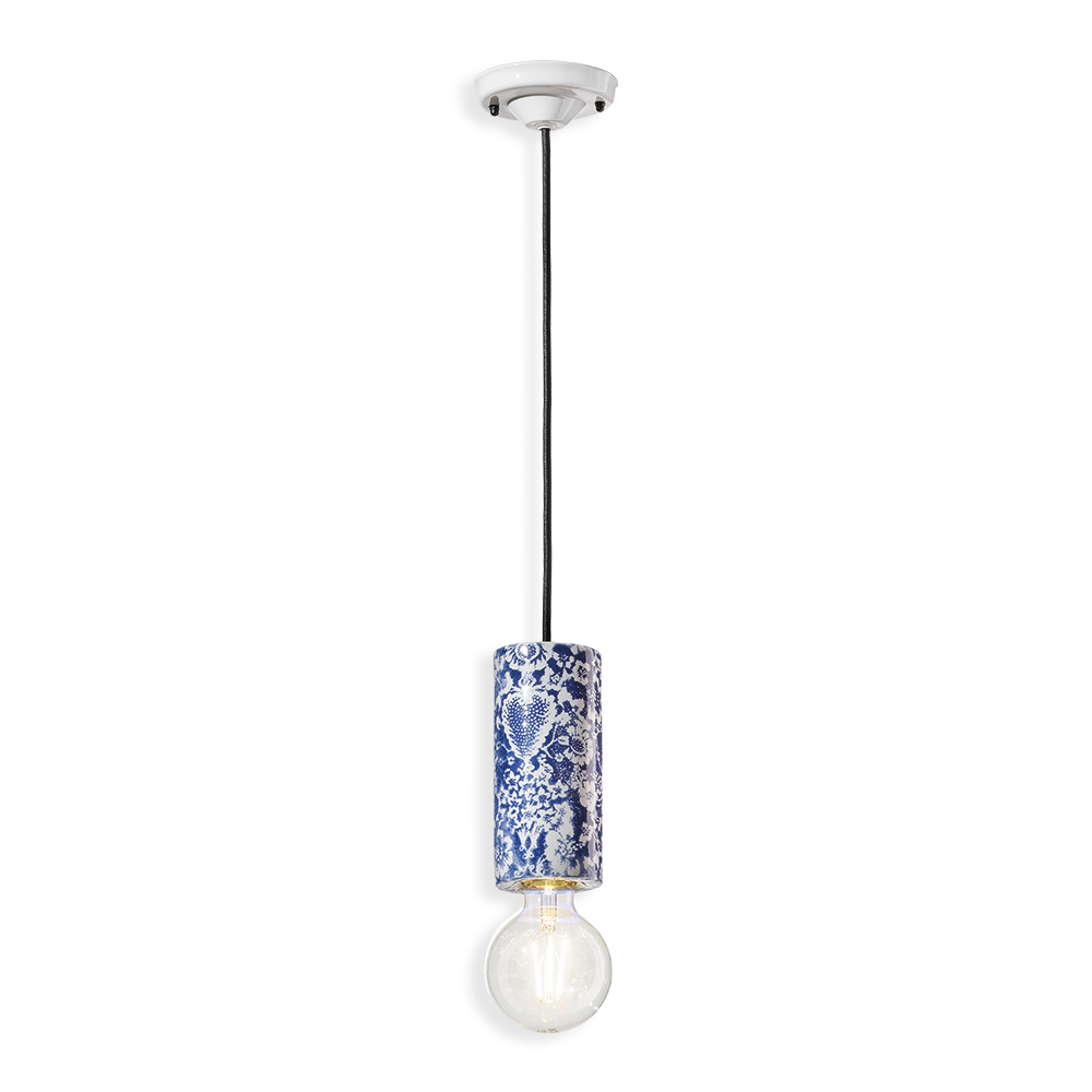 PI Pendant Lamp C2501  Blue by Ferroluce with handcrafted ceramic design, Italian pendant lighting for modern interiors.