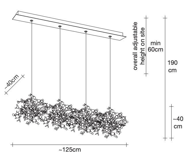 Argent Linear Suspension by Terzani